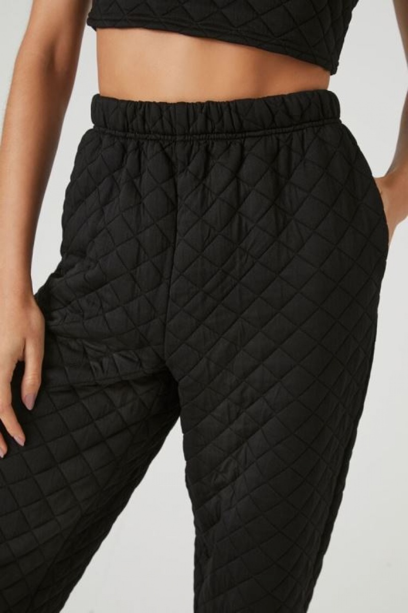 Pantalon Forever 21 Acolchado Ankle Joggers Mujer Negras | YQ8XxVOn2vu