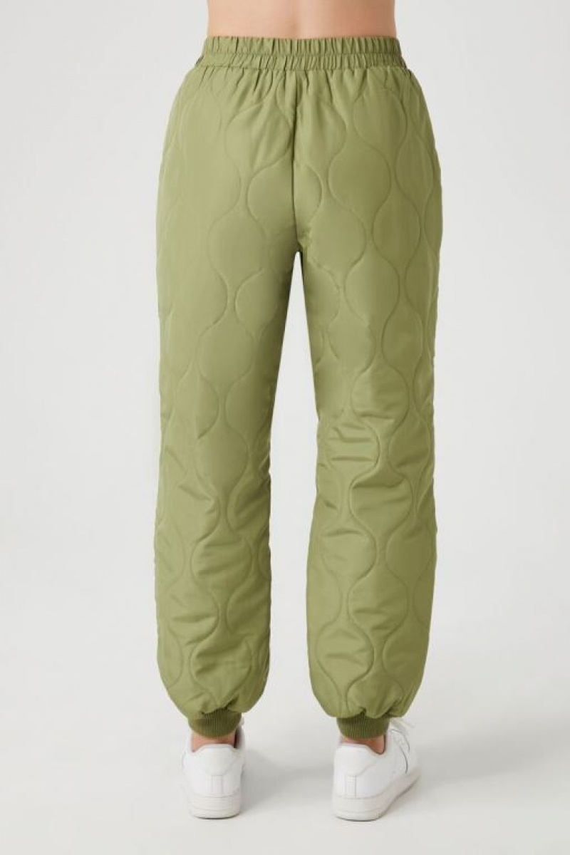 Pantalon Forever 21 Acolchado Nylon Joggers Mujer Verde Oliva | mv1Usn1Xtqc