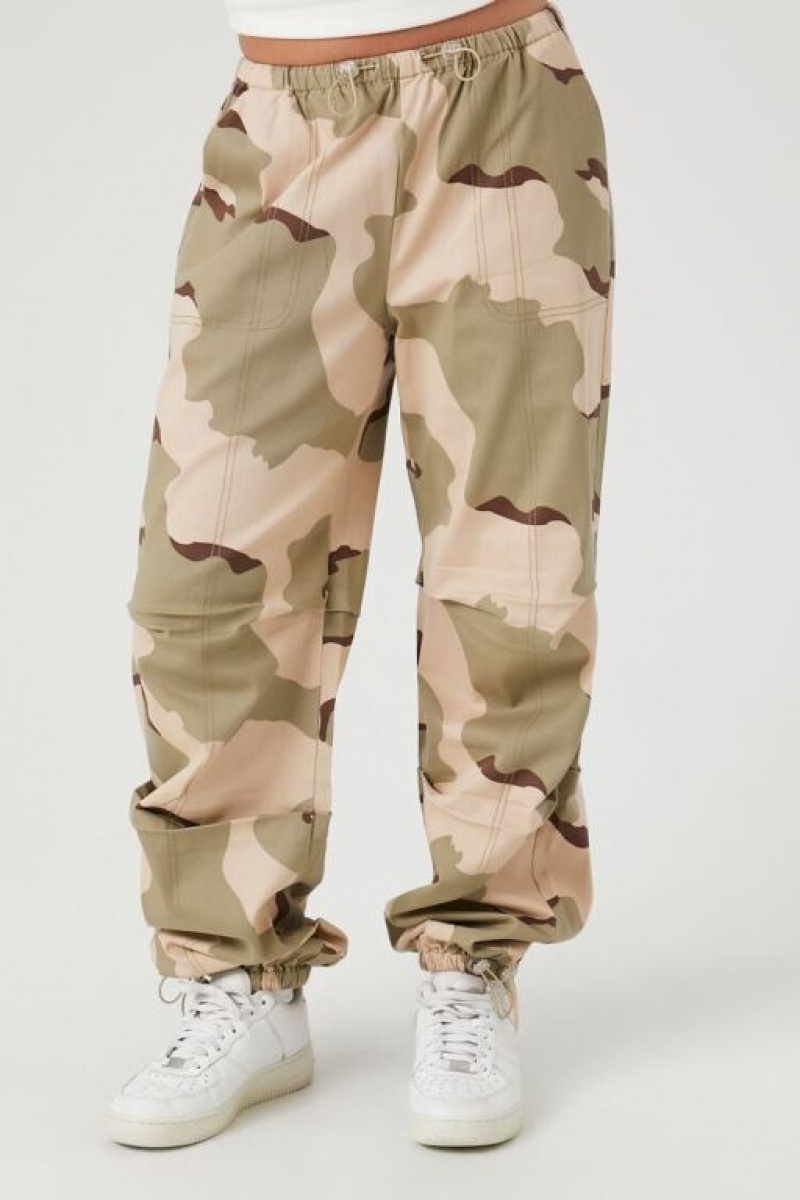 Pantalon Forever 21 Camo Print Toggle Joggers Mujer Marrones Multicolor | jvPBjUWAOel