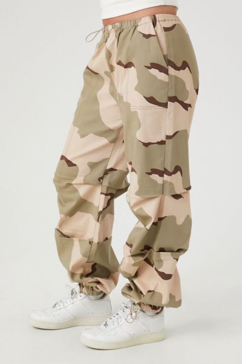 Pantalon Forever 21 Camo Print Toggle Joggers Mujer Marrones Multicolor | jvPBjUWAOel