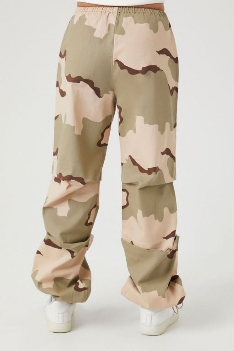 Pantalon Forever 21 Camo Print Toggle Joggers Mujer Marrones Multicolor | jvPBjUWAOel