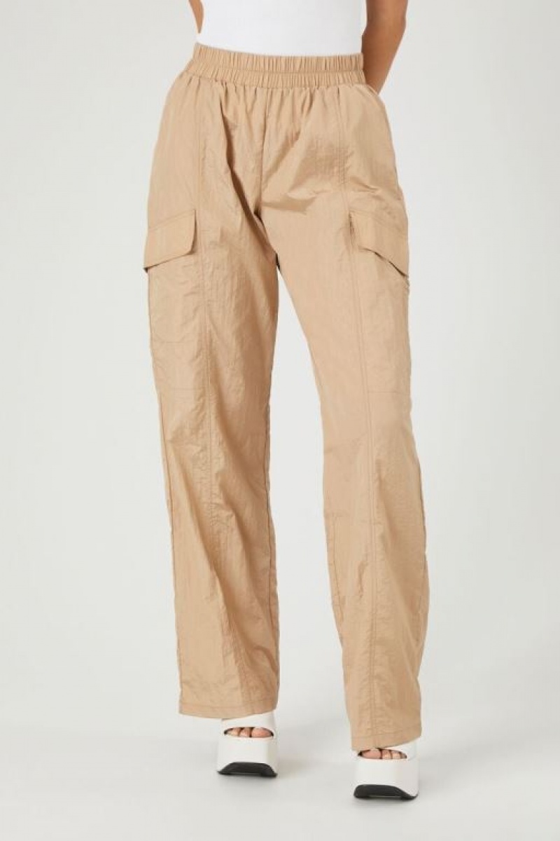 Pantalon Forever 21 Cargo Directo Leg Joggers Mujer Kaki | WszAGbgkyst