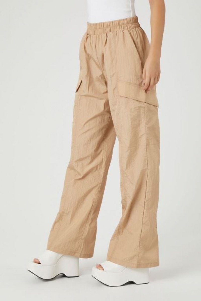 Pantalon Forever 21 Cargo Directo Leg Joggers Mujer Kaki | WszAGbgkyst