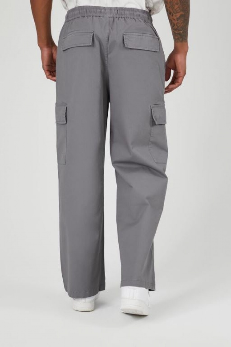 Pantalon Forever 21 Cargo Drawstring Hombre Gris | wXEMS6esH4d