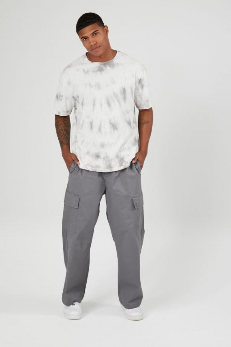 Pantalon Forever 21 Cargo Drawstring Hombre Gris | wXEMS6esH4d