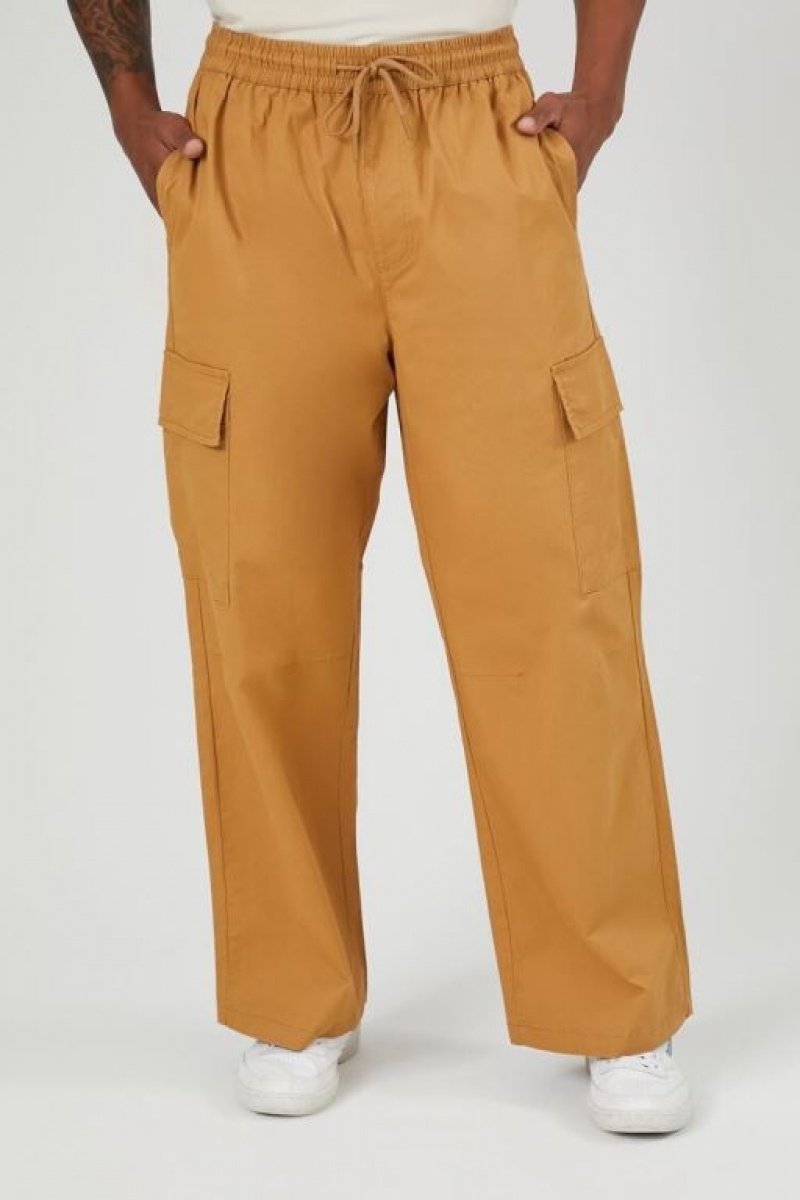 Pantalon Forever 21 Cargo Drawstring Hombre Marrones | PmUbIESIvQv