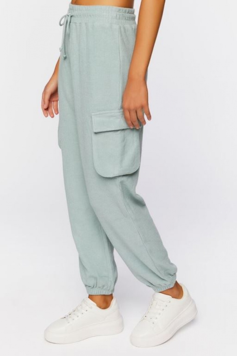 Pantalon Forever 21 Cargo Drawstring Joggers Mujer Gris Azules | 1Ty3rsPKO8G