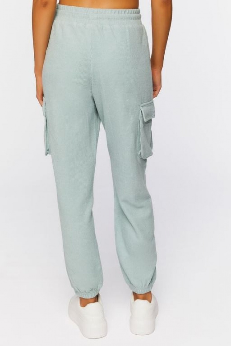 Pantalon Forever 21 Cargo Drawstring Joggers Mujer Gris Azules | 1Ty3rsPKO8G