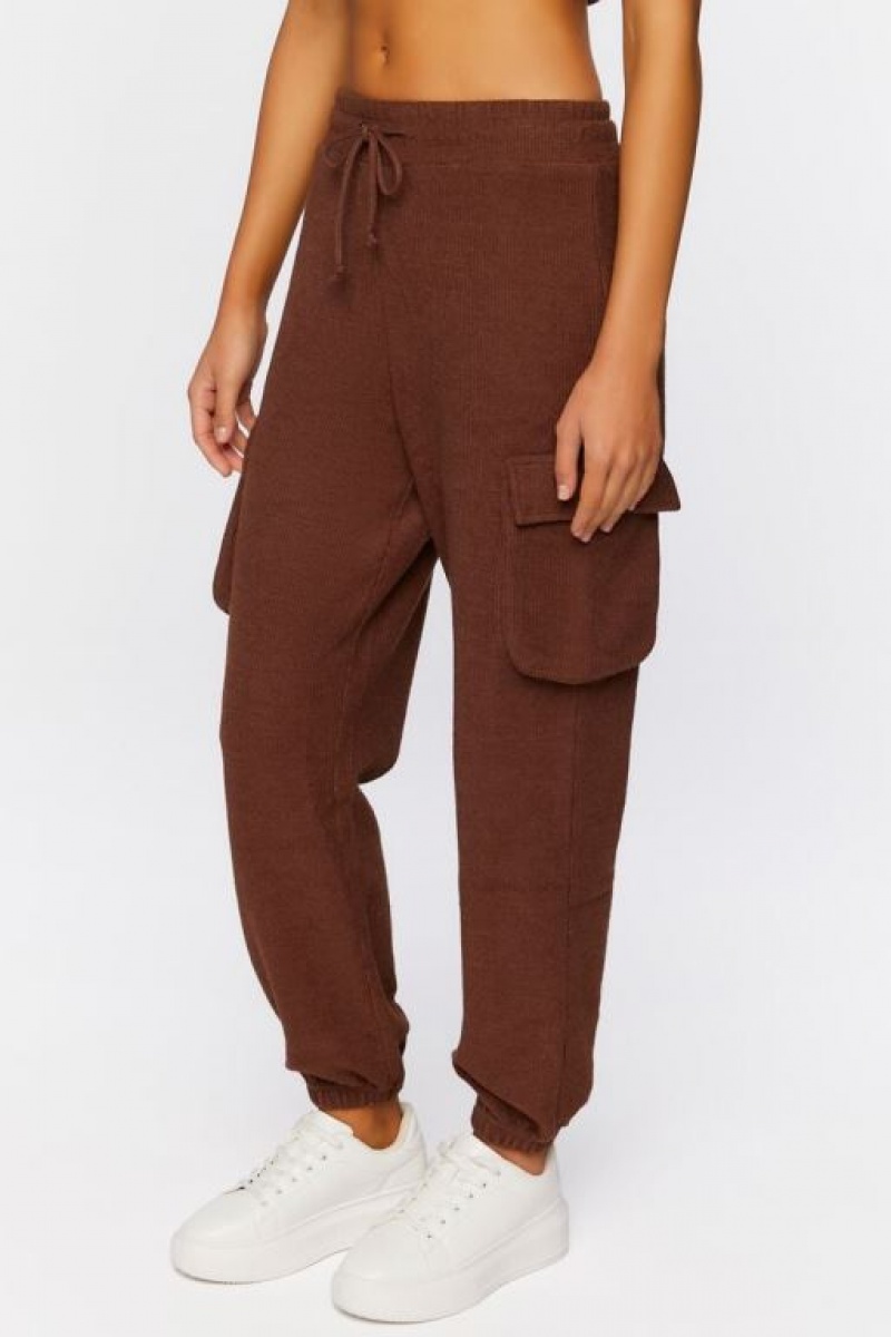 Pantalon Forever 21 Cargo Drawstring Joggers Mujer Chocolate | SqoMw9mEGF0