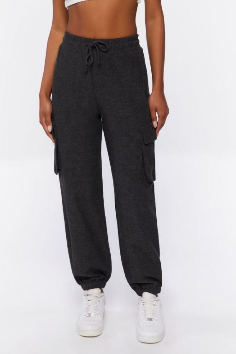 Pantalon Forever 21 Cargo Drawstring Joggers Mujer Negras | N3v4mXX2Ayw