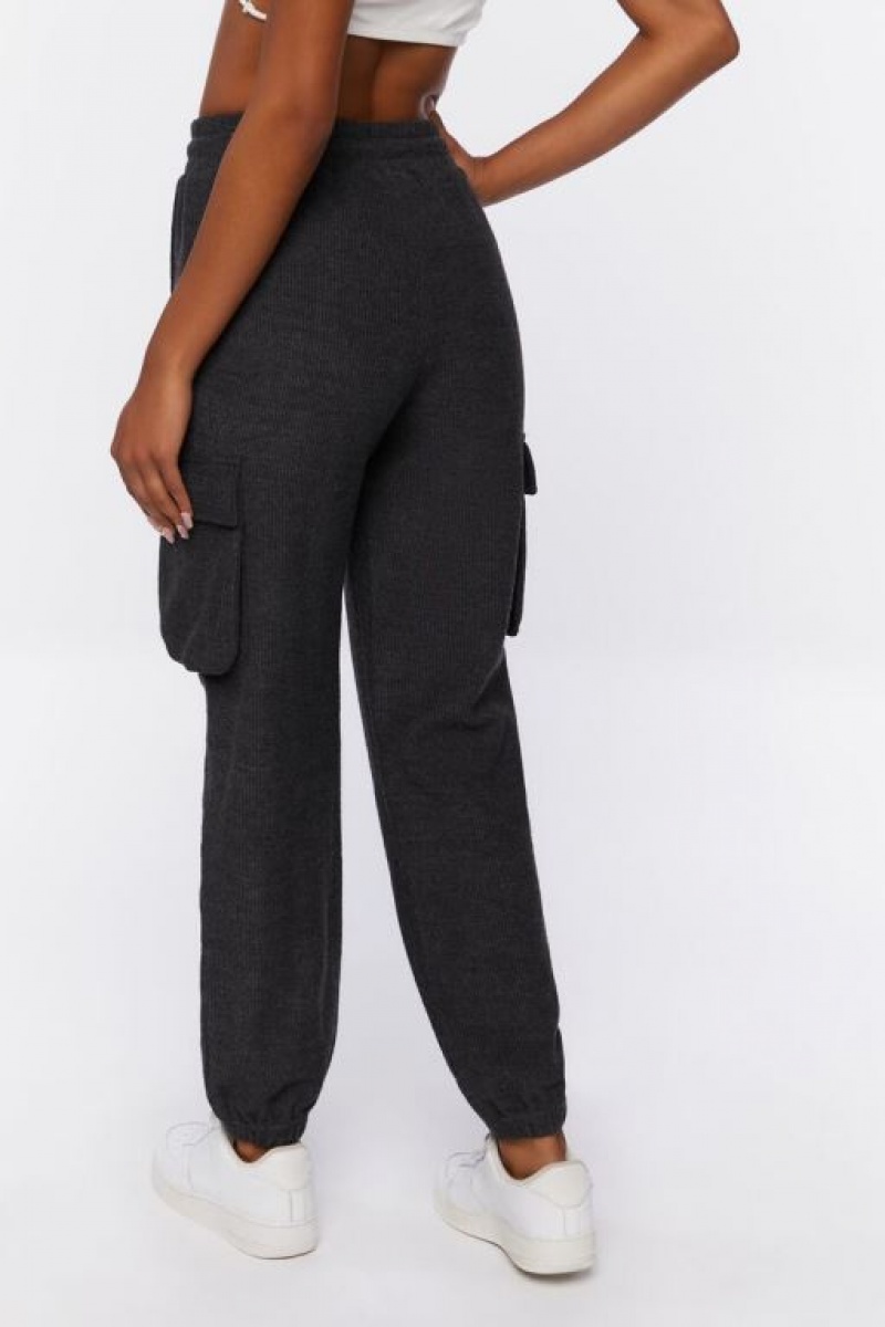 Pantalon Forever 21 Cargo Drawstring Joggers Mujer Negras | N3v4mXX2Ayw