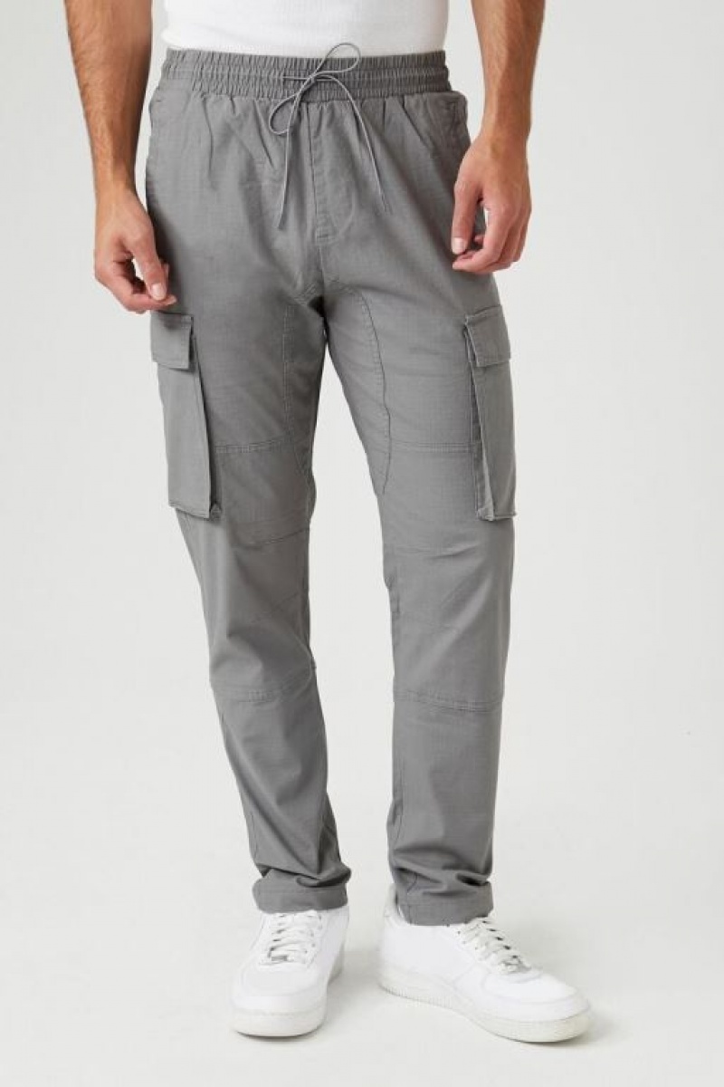 Pantalon Forever 21 Cargo Drawstring Joggers Hombre Gris | f2FUWXiiUDU