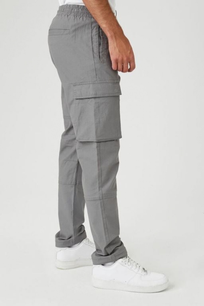 Pantalon Forever 21 Cargo Drawstring Joggers Hombre Gris | f2FUWXiiUDU