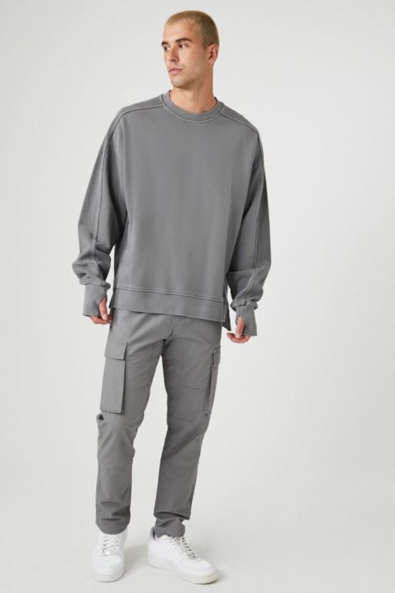 Pantalon Forever 21 Cargo Drawstring Joggers Hombre Gris | f2FUWXiiUDU