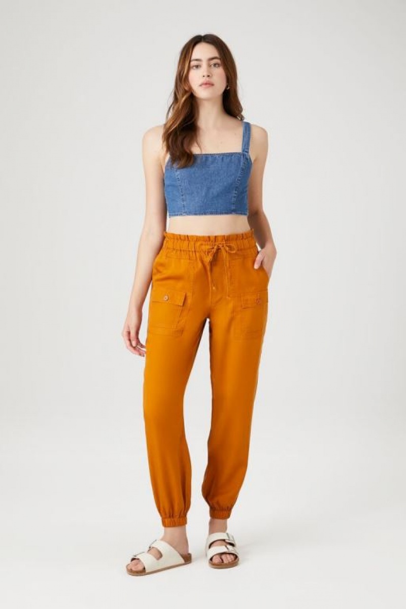 Pantalon Forever 21 Chambray Drawstring Joggers Mujer Cobra | kjf2L6XSHLy