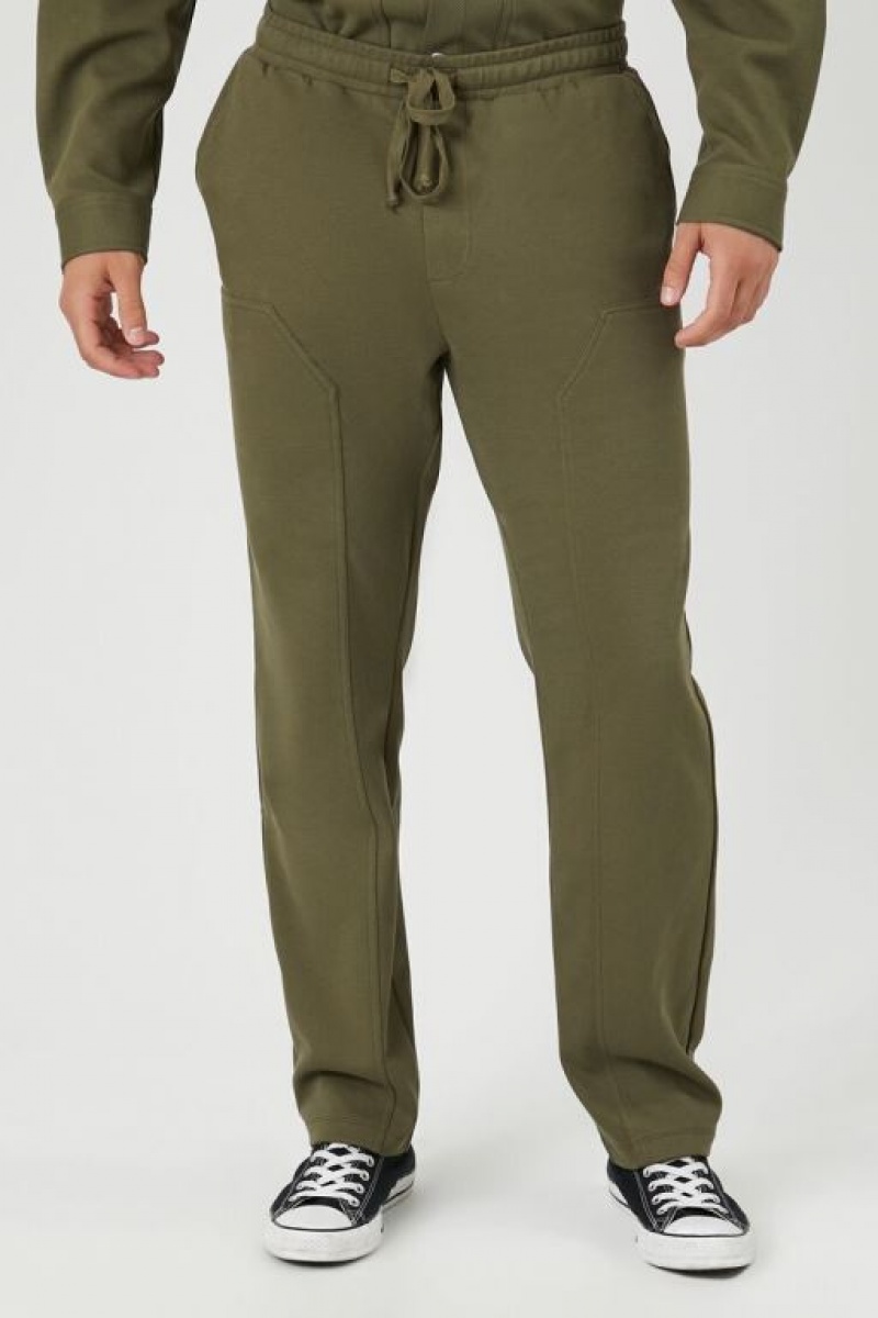 Pantalon Forever 21 Cotton Blend Slim Fit Drawstring Hombre Verde Oliva | yLooguLv2eY