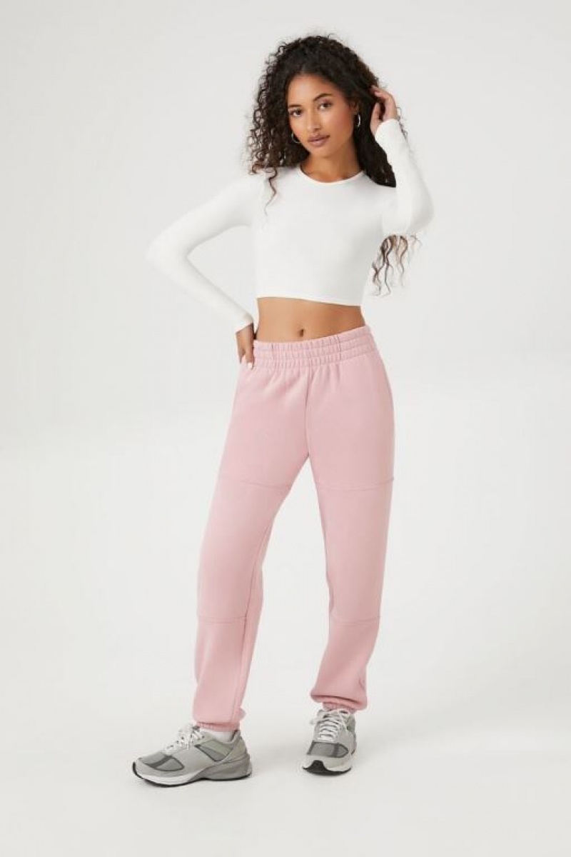 Pantalon Forever 21 Cuffed Fleece Joggers Mujer Moradas | b2cDBLnmvGC