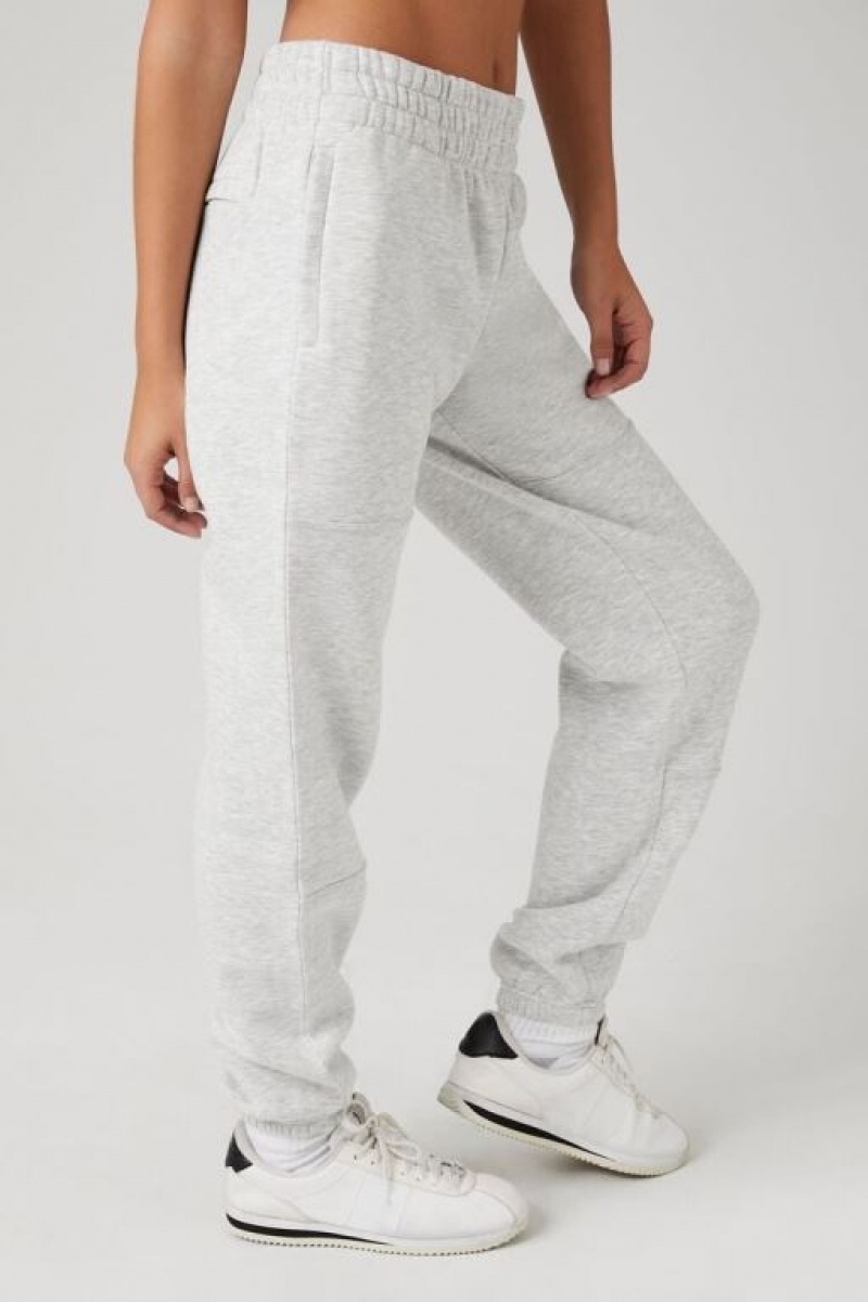 Pantalon Forever 21 Cuffed Fleece Joggers Mujer Gris | 3jDHxzUr6Qs