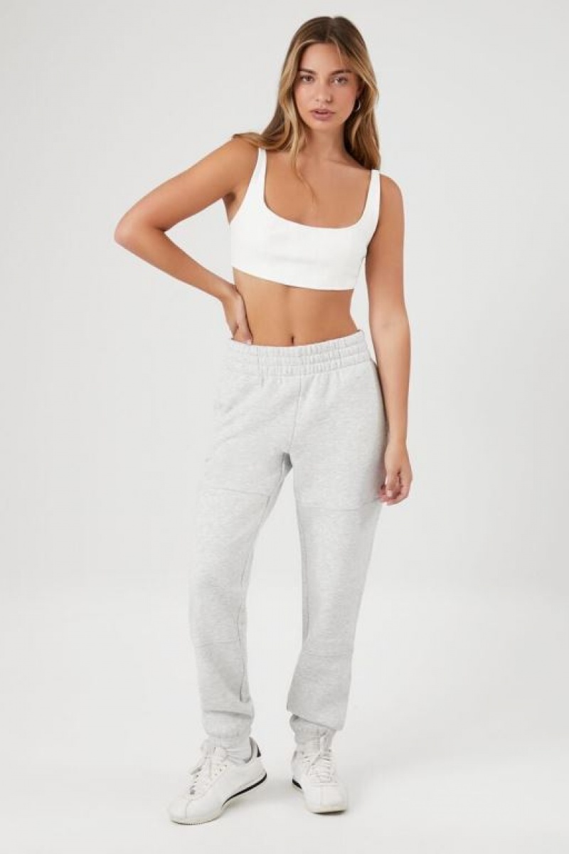 Pantalon Forever 21 Cuffed Fleece Joggers Mujer Gris | 3jDHxzUr6Qs