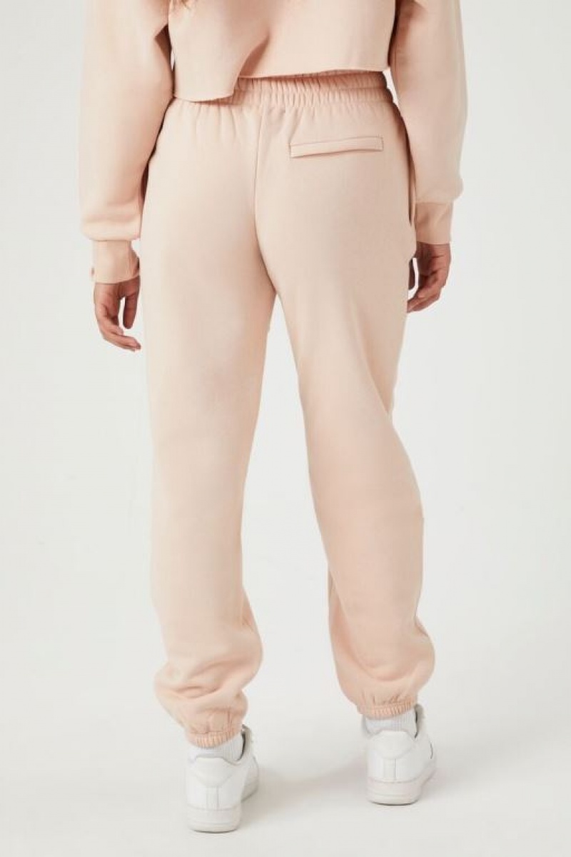 Pantalon Forever 21 Cuffed Fleece Joggers Mujer Marrones Claro | 1LvWl5rBMzw