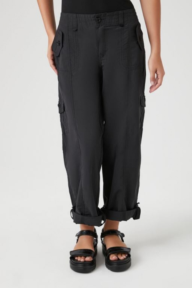 Pantalon Forever 21 Cuffed High Rise Joggers Mujer Negras | Y44GTQy8fS6