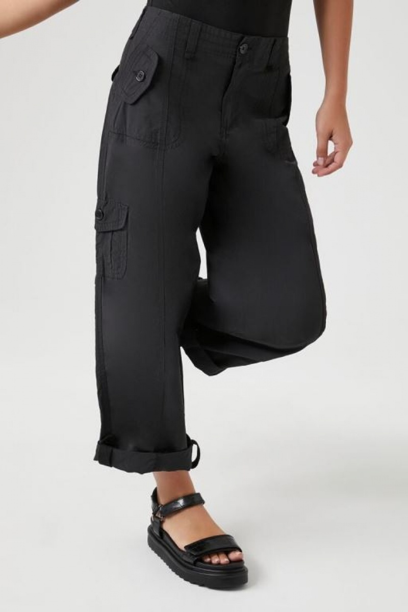 Pantalon Forever 21 Cuffed High Rise Joggers Mujer Negras | Y44GTQy8fS6