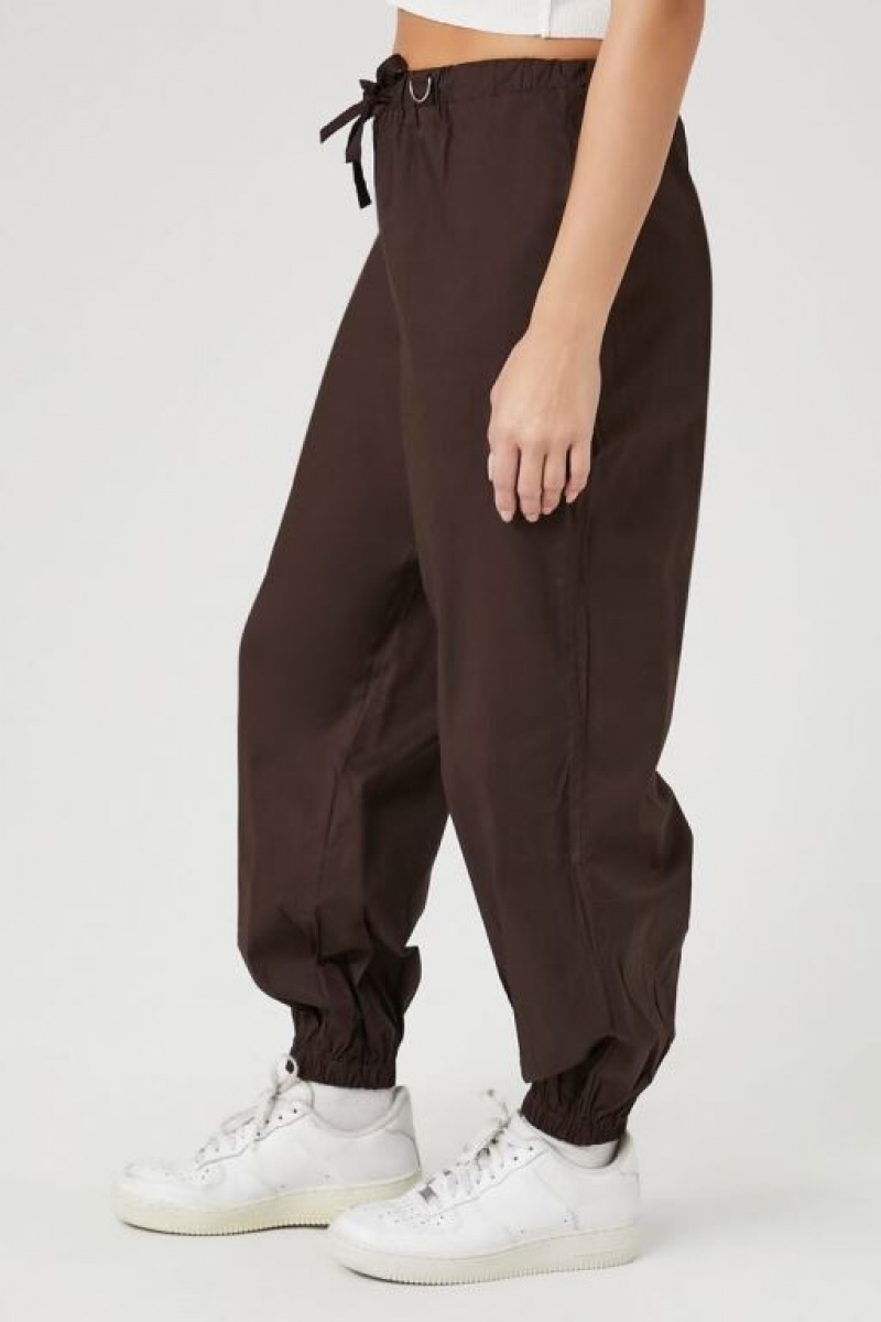 Pantalon Forever 21 D Ring Poplin Joggers Mujer Chocolate | FLlrFnZ0xyc