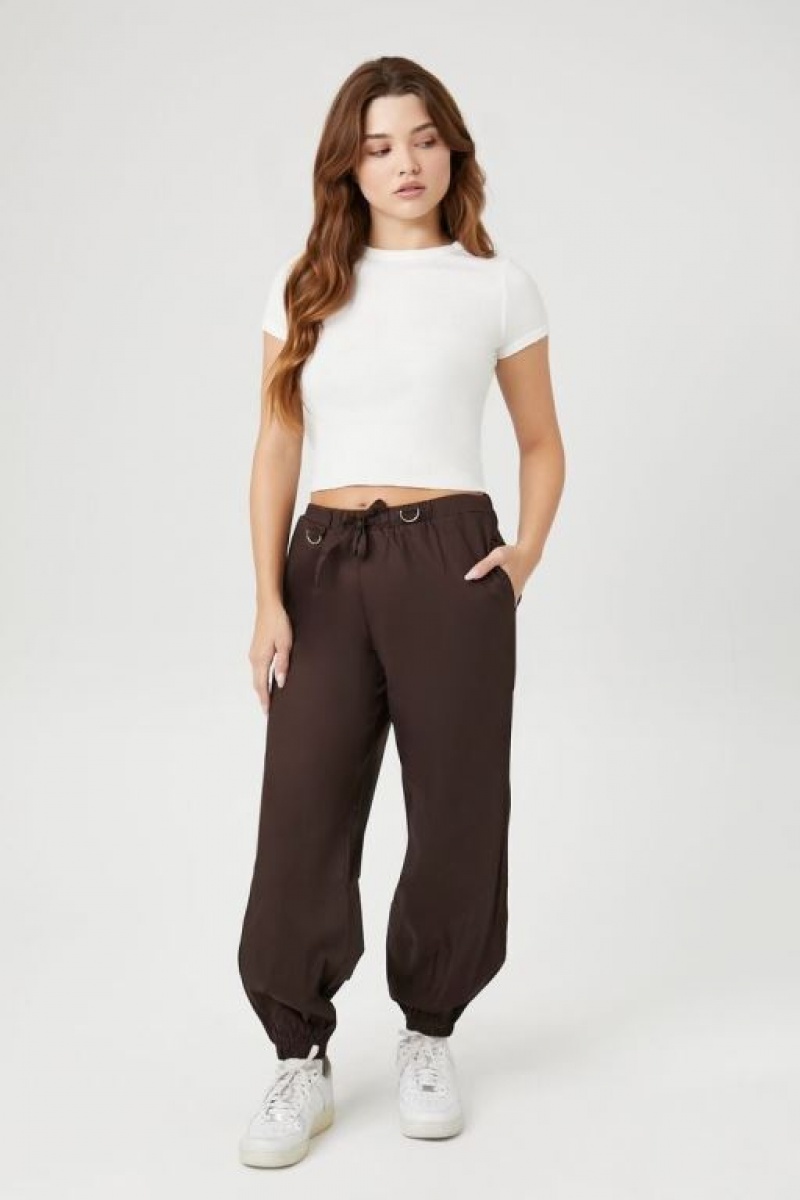 Pantalon Forever 21 D Ring Poplin Joggers Mujer Chocolate | FLlrFnZ0xyc