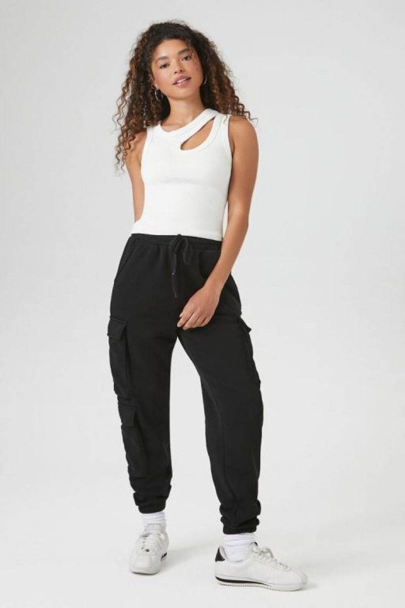 Pantalon Forever 21 Drawstring Cargo Joggers Mujer Negras | JmnDBGPADIK