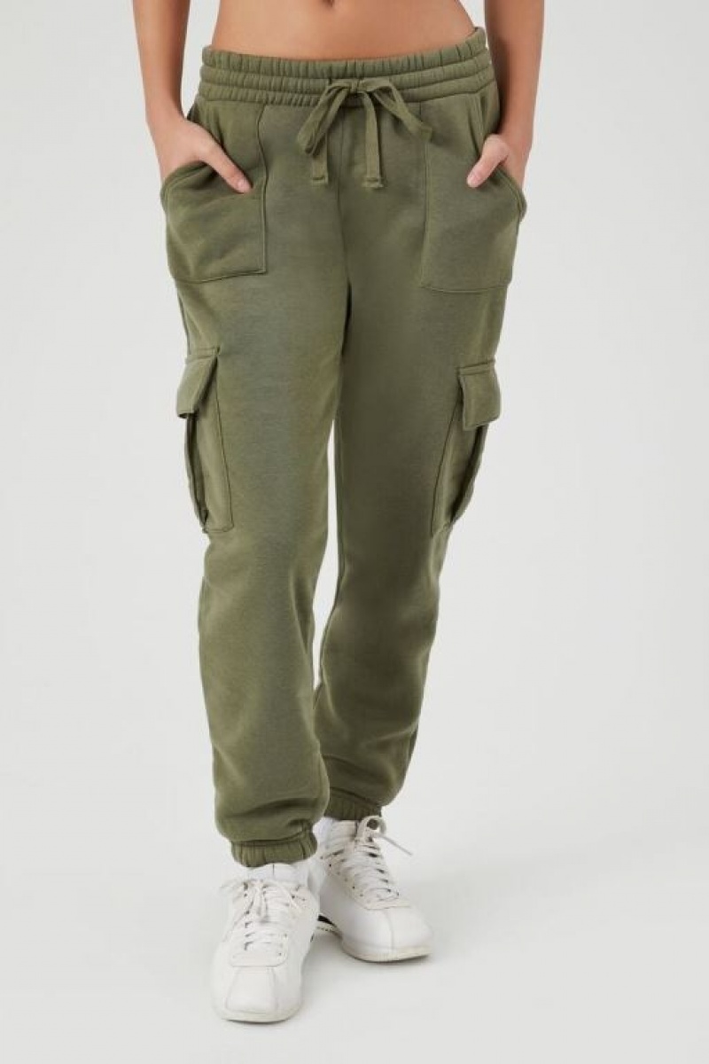 Pantalon Forever 21 Drawstring Cargo Joggers Mujer Verde Oliva | ilqBReS0KIZ