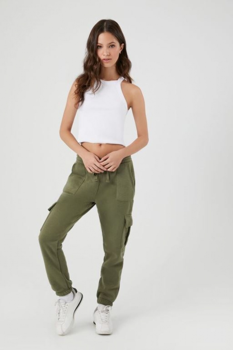 Pantalon Forever 21 Drawstring Cargo Joggers Mujer Verde Oliva | ilqBReS0KIZ