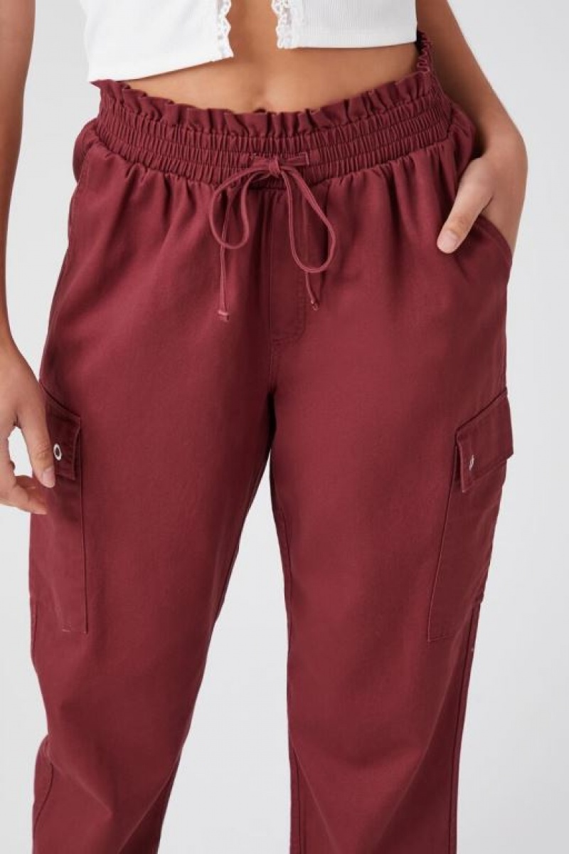 Pantalon Forever 21 Drawstring Cargo Joggers Mujer Rojas | cZPC1RxYgLO