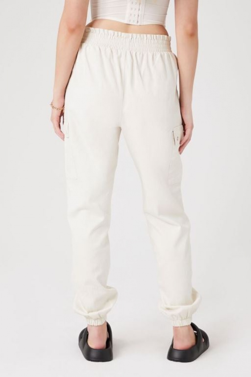 Pantalon Forever 21 Drawstring Cargo Joggers Mujer Blancas | iqed9kgVYXq