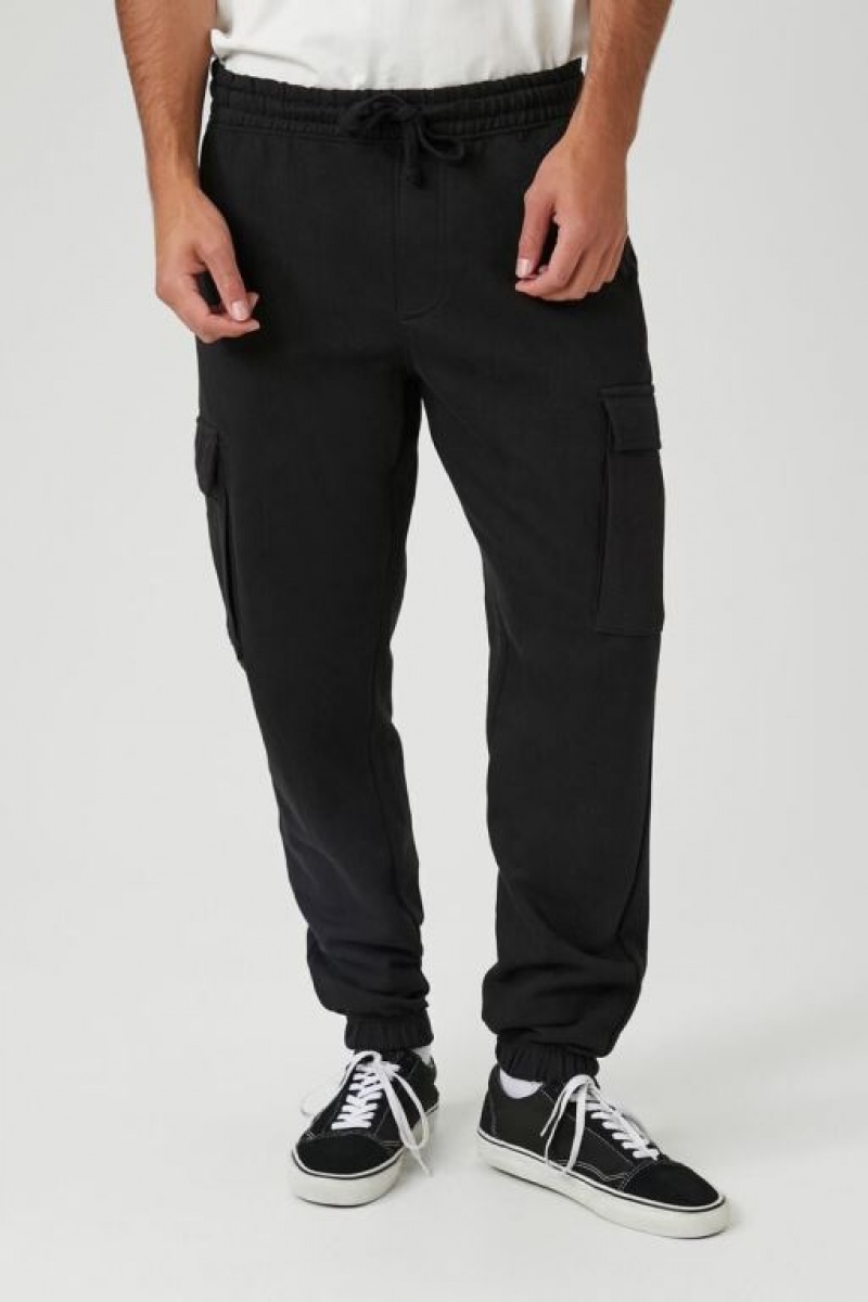 Pantalon Forever 21 Drawstring Cargo Joggers Hombre Negras | QGq0shX7YeO