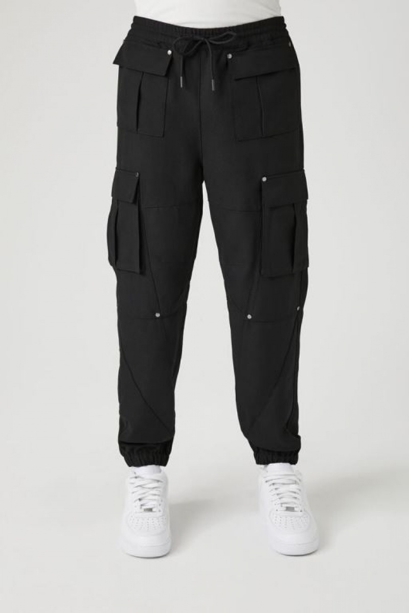 Pantalon Forever 21 Drawstring Cargo Joggers Hombre Negras | 3r2ibUFFHjc