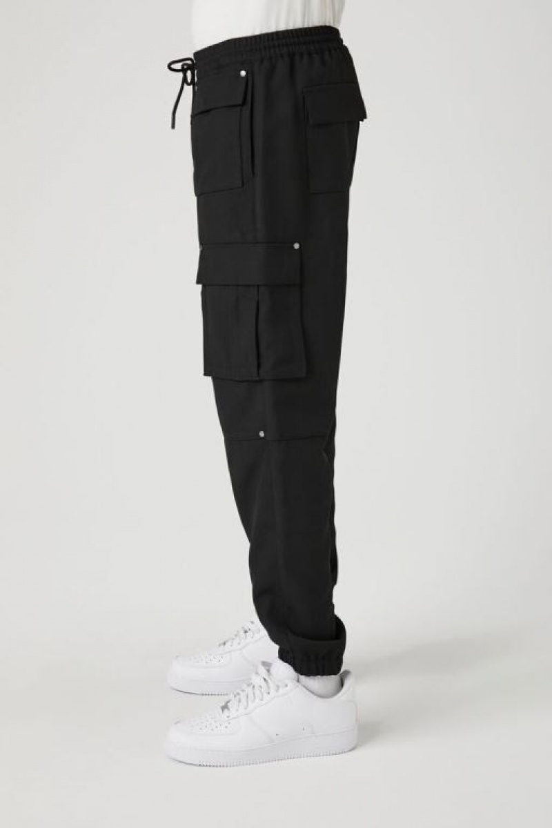 Pantalon Forever 21 Drawstring Cargo Joggers Hombre Negras | 3r2ibUFFHjc