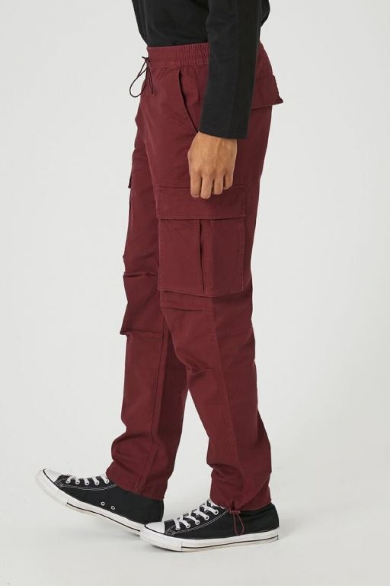 Pantalon Forever 21 Drawstring Cargo Joggers Hombre Burdeos | aPrX88GTeYQ