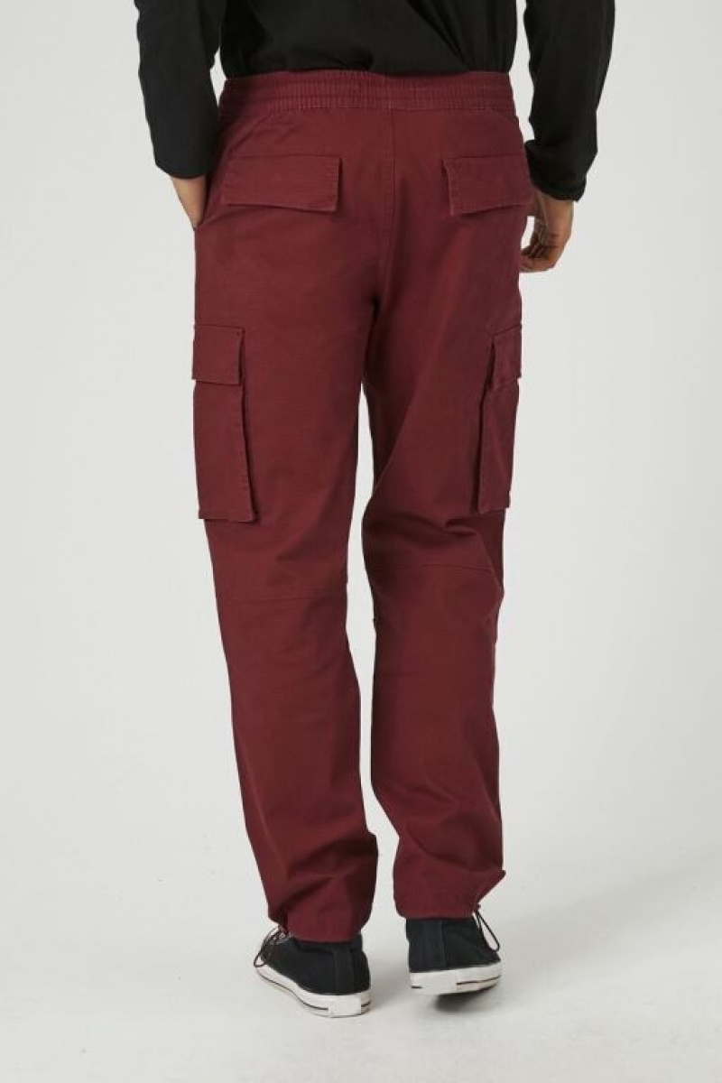 Pantalon Forever 21 Drawstring Cargo Joggers Hombre Burdeos | aPrX88GTeYQ