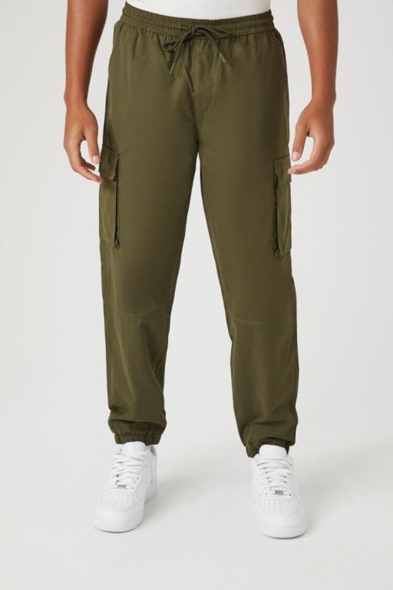 Pantalon Forever 21 Drawstring Cargo Joggers Hombre Verde Oliva | 3qU1dDPVJCV