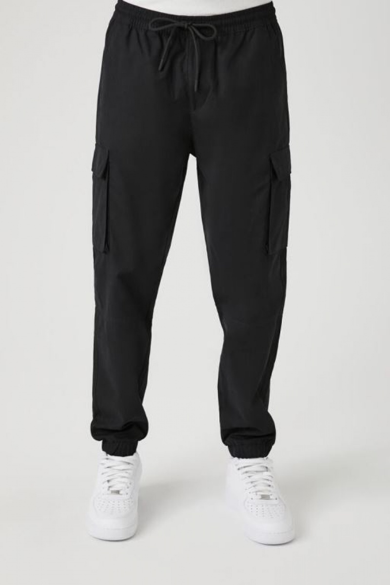 Pantalon Forever 21 Drawstring Cargo Joggers Hombre Negras | JqidHz3pGrq