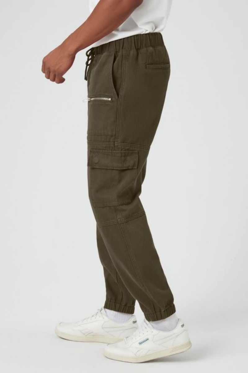 Pantalon Forever 21 Drawstring Cargo Joggers Hombre Verde Oliva | Fh5aFbxpT1n