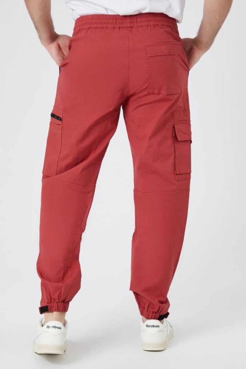 Pantalon Forever 21 Drawstring Cargo Joggers Hombre Rojas | Q8ysI6PyeD1