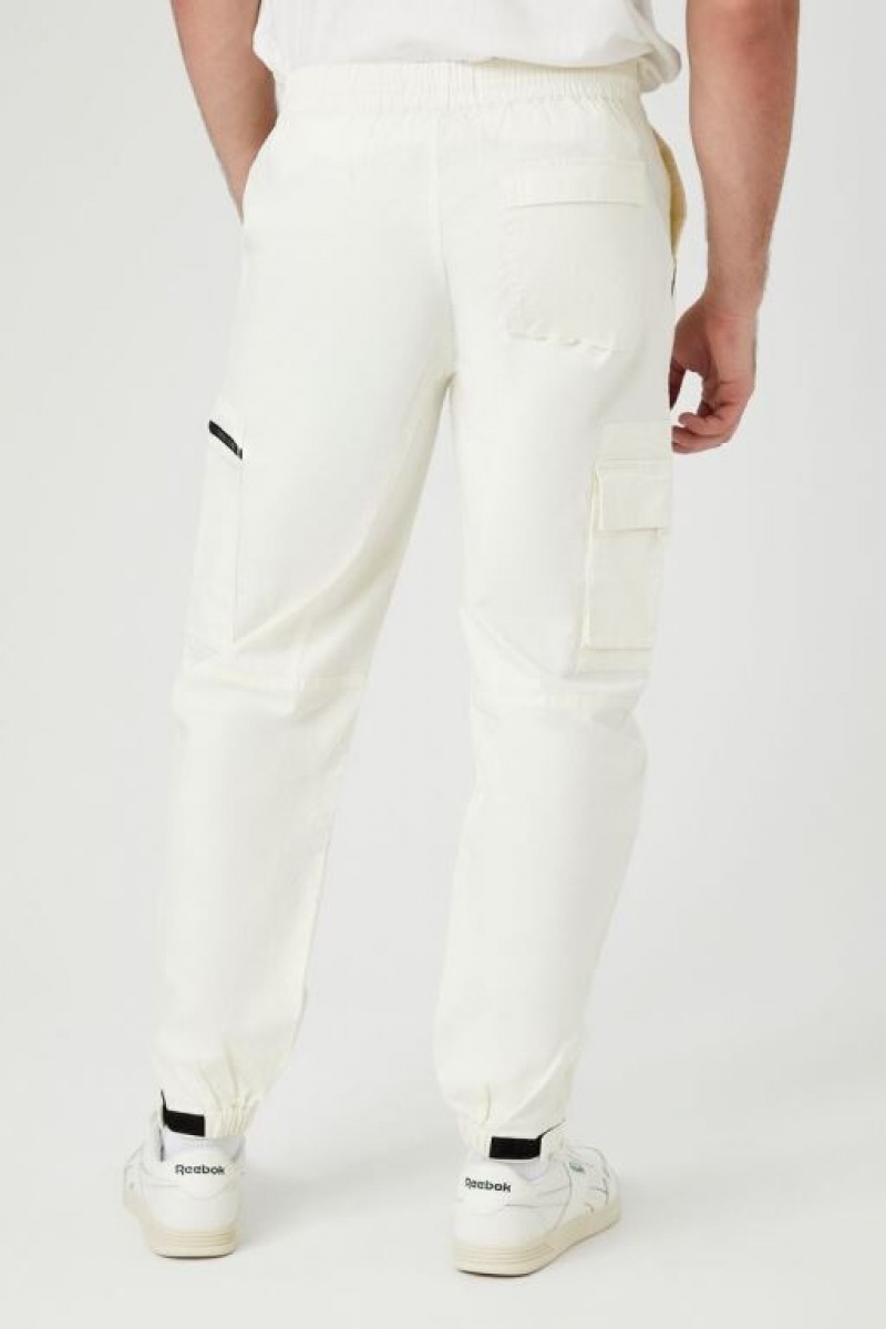 Pantalon Forever 21 Drawstring Cargo Joggers Hombre Creme | VhHzC2X3Zlx