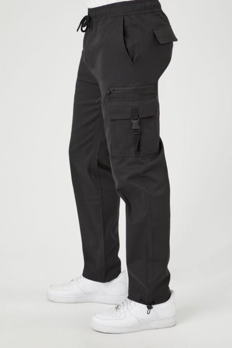 Pantalon Forever 21 Drawstring Cargo Joggers Hombre Negras | zTESKyqKt1u