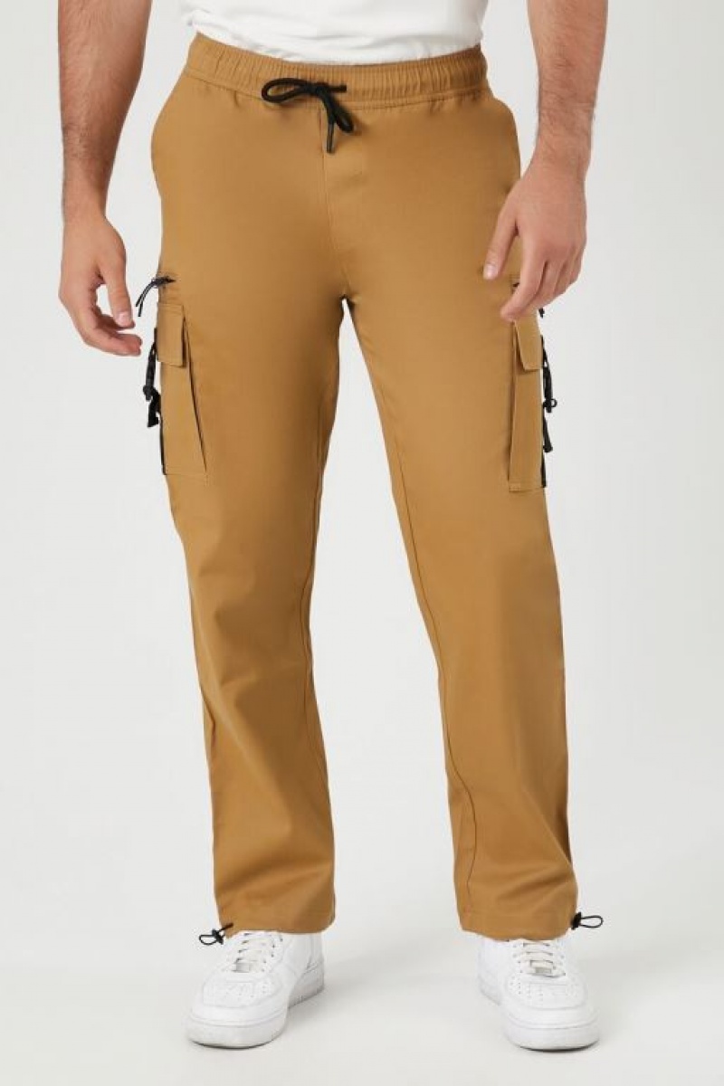 Pantalon Forever 21 Drawstring Cargo Joggers Hombre Marrones | SXSZmveuApM