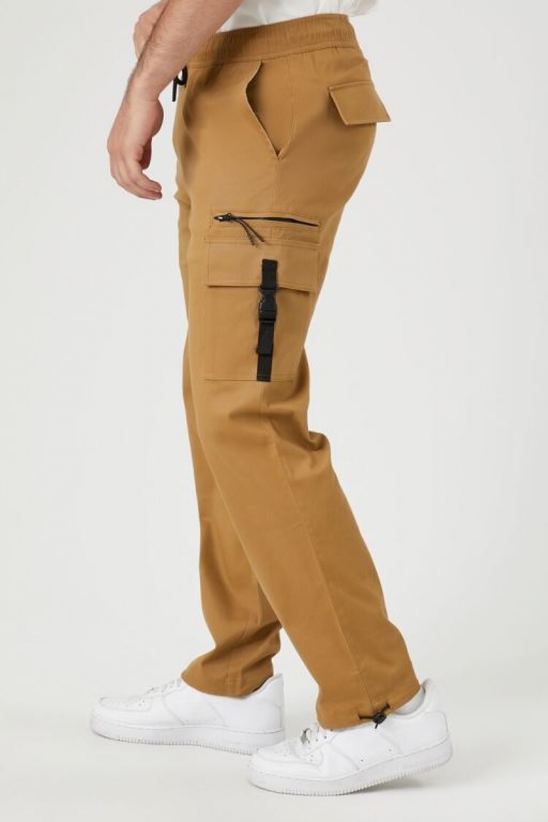 Pantalon Forever 21 Drawstring Cargo Joggers Hombre Marrones | SXSZmveuApM