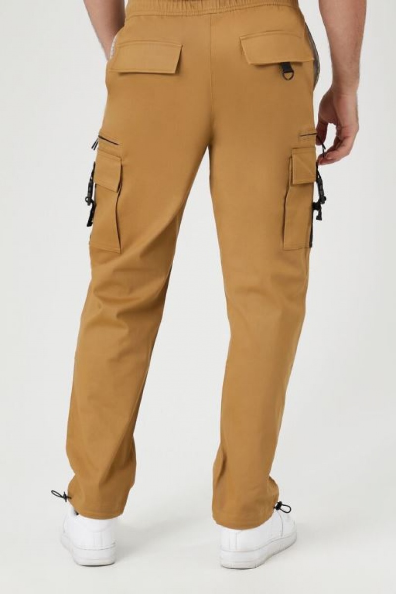 Pantalon Forever 21 Drawstring Cargo Joggers Hombre Marrones | SXSZmveuApM