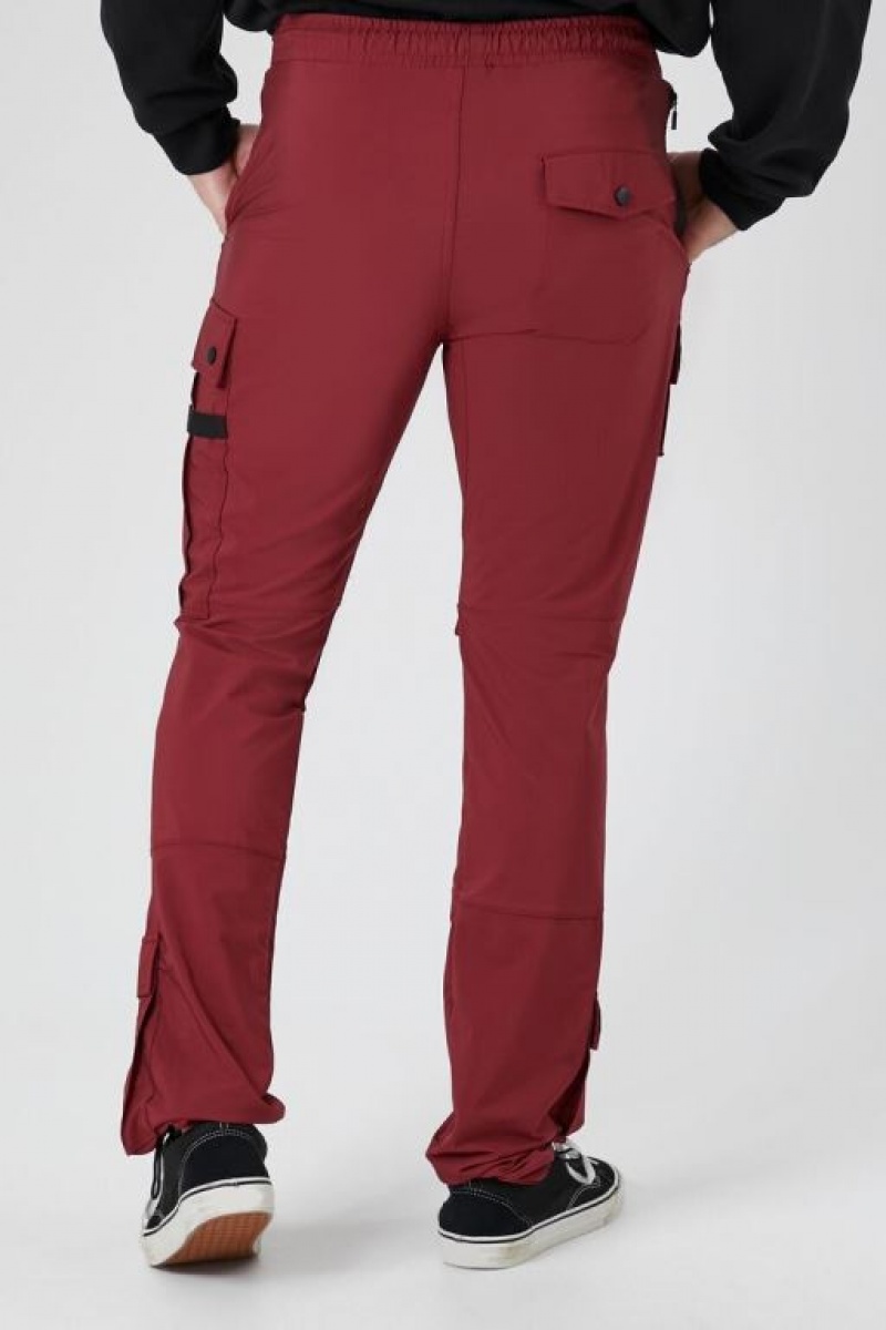 Pantalon Forever 21 Drawstring Cargo Joggers Hombre Burdeos | nXZFX2YJkJo