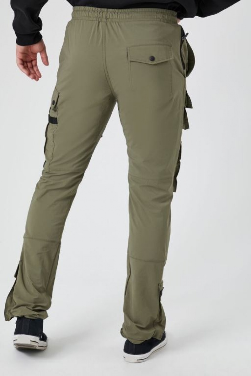 Pantalon Forever 21 Drawstring Cargo Joggers Hombre Verde Oliva | JJcX41DsezE