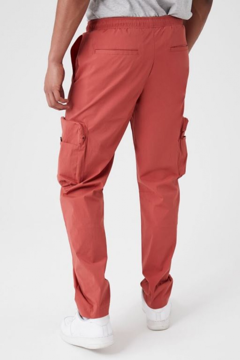 Pantalon Forever 21 Drawstring Cargo Joggers Hombre Rojas | 9BUoTFn3ARF